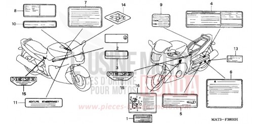 CAUTION LABEL CBR1100XXW de 1998